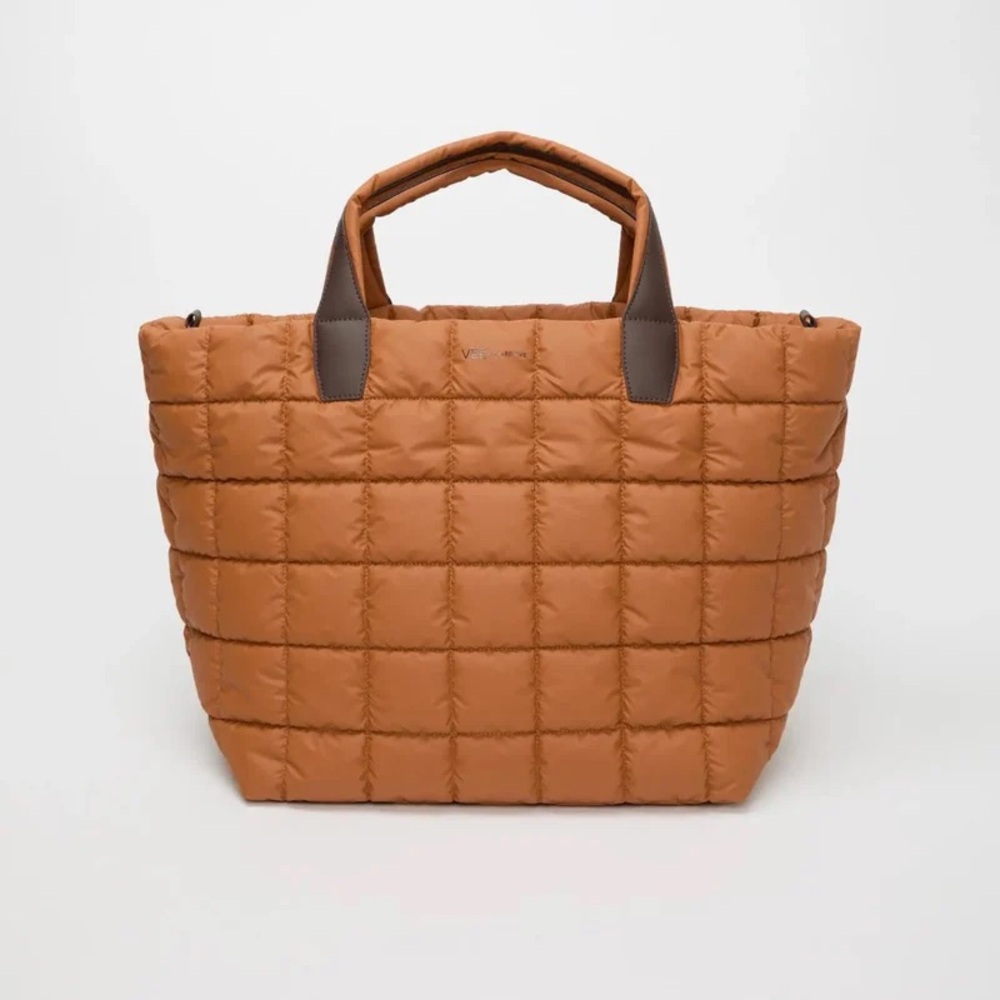 Vee Collective | Porter Weekender Quilted Tote Bag in Cognac